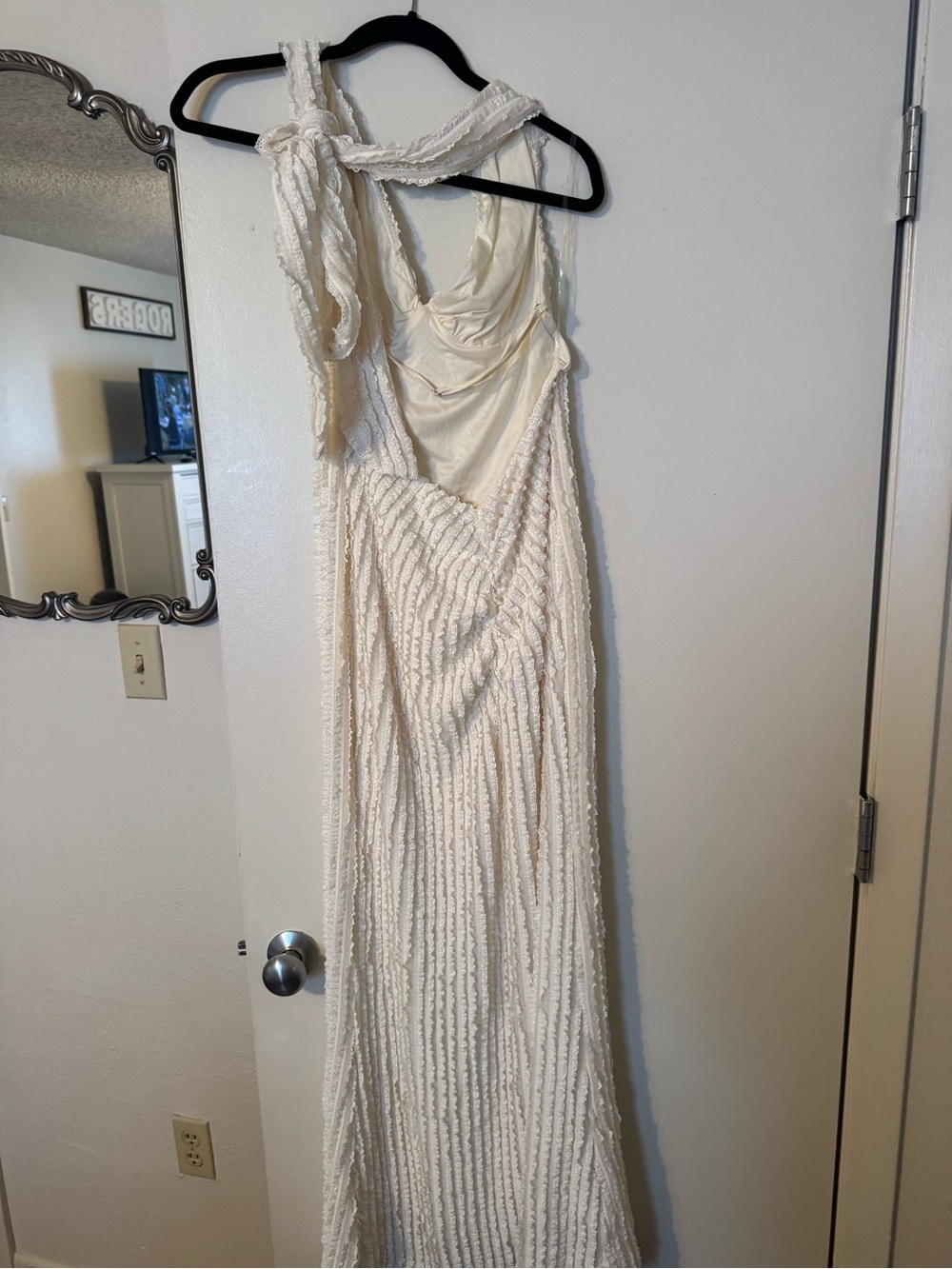 Peppermayo off the shoulder White Textured Maxi Dress -  WORN ONCE - Picture 2 of 3